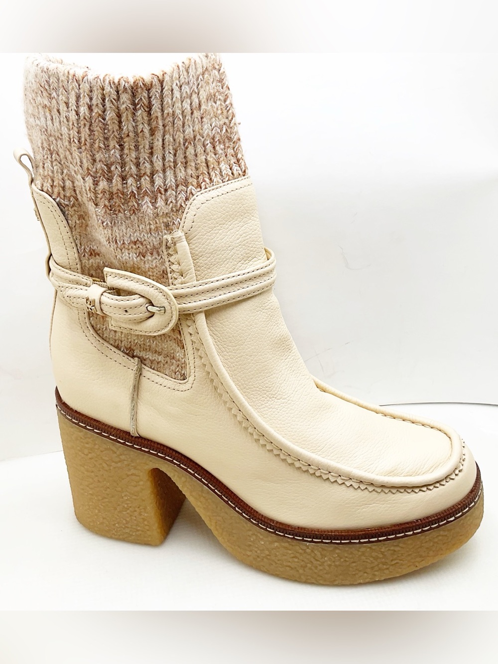{Sam Edelman} SIDNEY Platform Ribbed Knit Cuff Booties - Picture 14 of 16